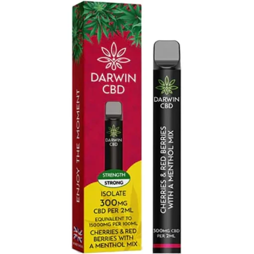 Darwin CBD cherry berry menthol 300mg CBD disposable vape